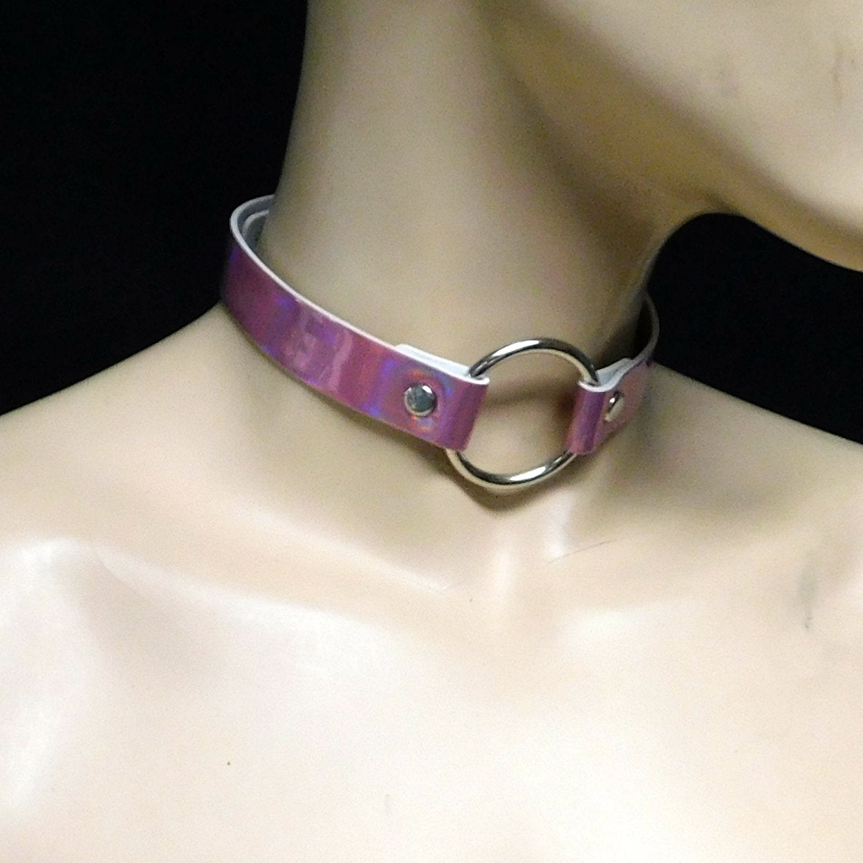 Holographic Circle Choker Necklace