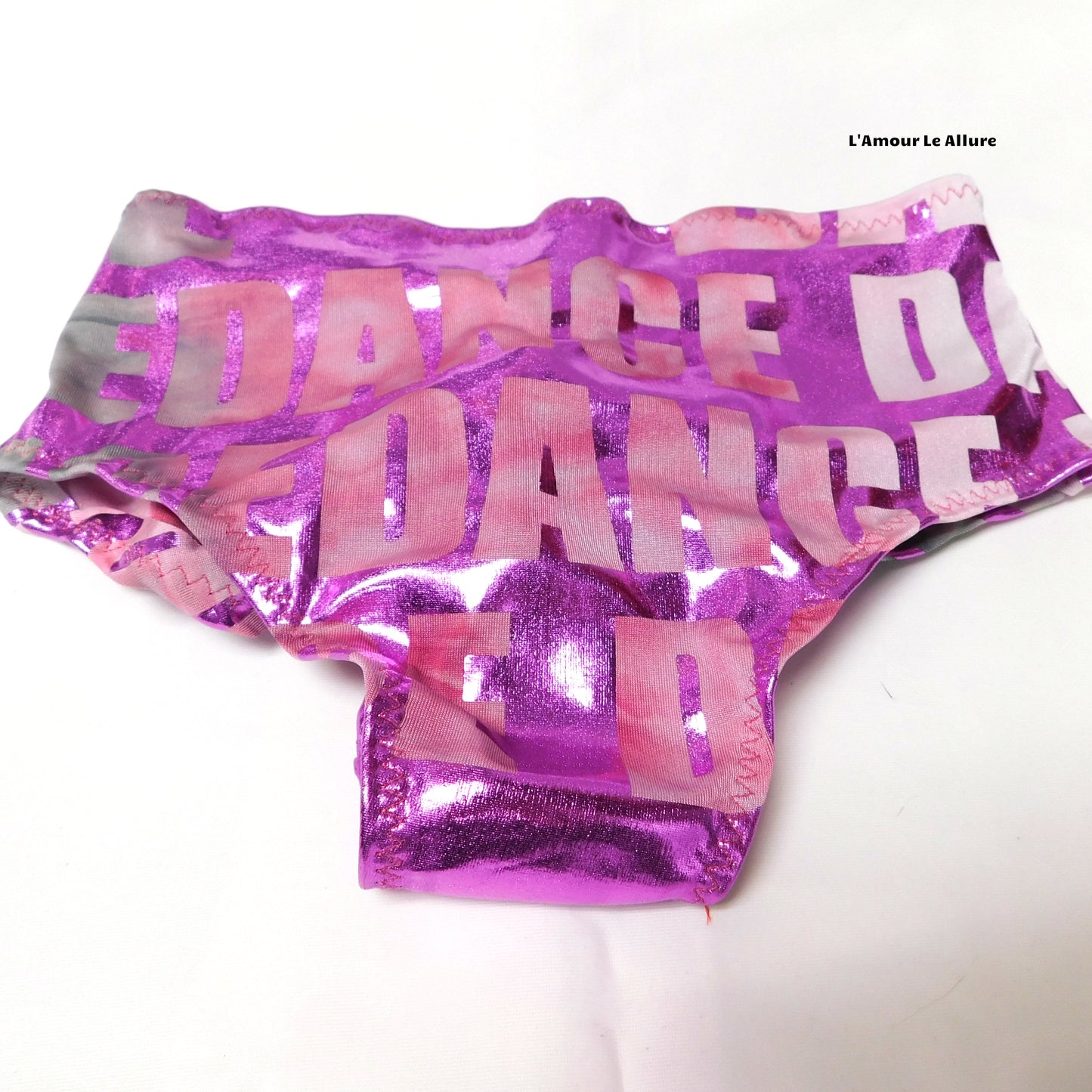 Metallic Tie Dye Scrunchie Dance Boyshorts Panty Bikini Bottom