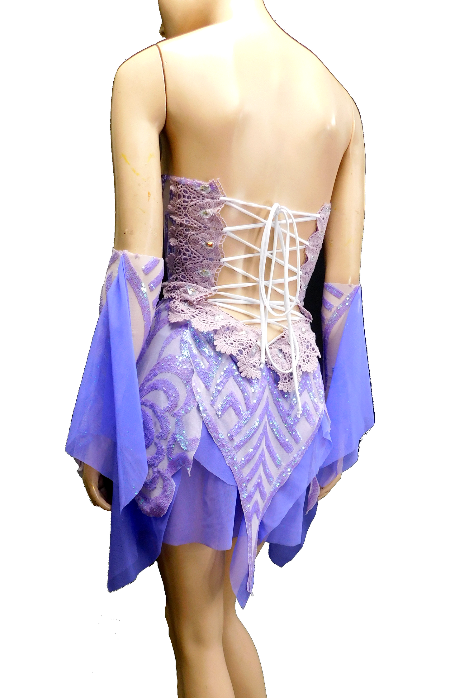 Lavender Purple Iridescent Sequins Goddess Fairy Dress Dance Festival